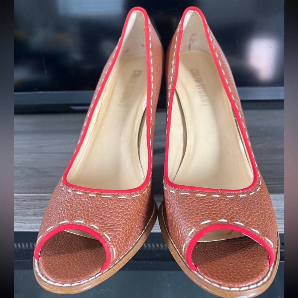 Colin Stuart leather peep toe pumps Sz 10